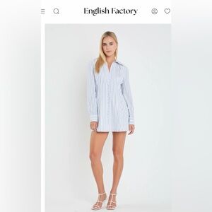 English Factory Blue and White Striped Dress